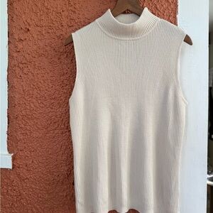 Women’s 212 Collection Mock Neck Sweater Cream Neutral Size Extra Large